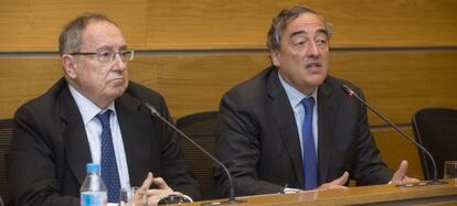 José Luis Bonet, presidente de la Cámara de España y Juan Rosell, de la CEOE.