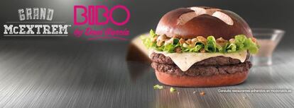 desde el 10 de marzo se encuentra en los restaurantes de España la hamburguesa del cocinero 2 estrellas Michelín Dani García, bajo el nombre de Grand McExtreme Bibo