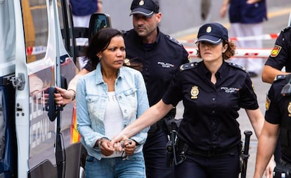 Ana Julia Quezada, upon arrival at the Provincial Court of Almeria.