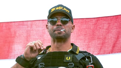 Enrique Tarrio, en un mitin en Portland (Oregón), el 26 de septiembre de 2020.
