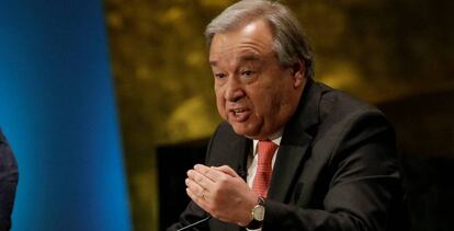 Ant&oacute;nio Guterres, defendiendo su candidatura a dirigir la ONU.