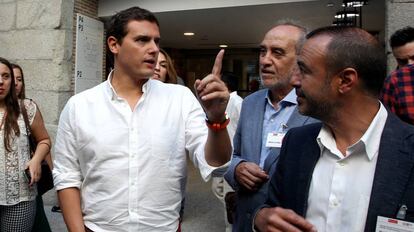 El l&iacute;der de Ciudadanos, Albert Rivera, este jueves en El Escorial.