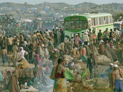 Un campo de refugiados en Ruanda.