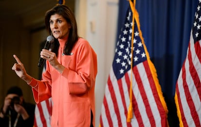Republican presidential candidate and former U.S. ambassador to the United Nations Nikki Haley holds a rally at the Omni Mt. Washington Hotel & Resort.
