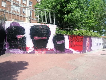 Así amaneció el domimngo el mural.