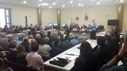 Inicio del macrojuicio por el escándalo urbanístico de La Loma en Castro Urdiales el pasado día 1 de octubre.