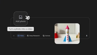 Interfaz para crear un vídeo desde una imagen con Gemini