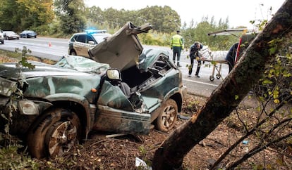 Un vehículo implicado en un accidente de tráfico.