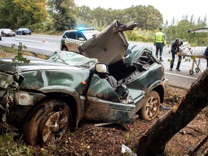 Un vehículo implicado en un accidente de tráfico.