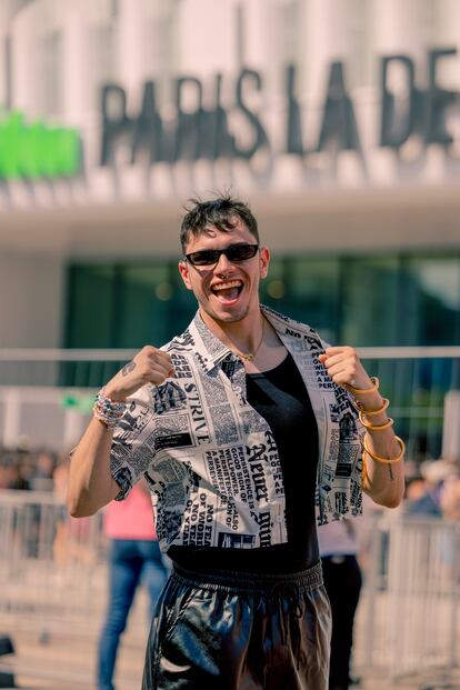 Juan Águila, fan madrileño de Taylor Swift, con su camisa 'Reputation'.