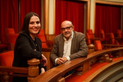 Migdalia Machín, consejera de Cultura de Canarias, y Jorge Perdigón, director del FIMC.