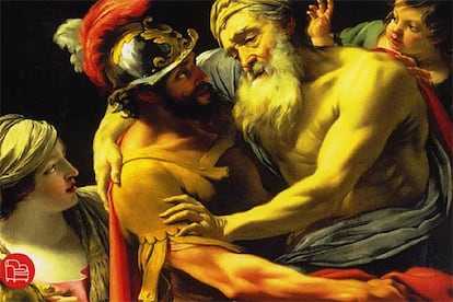 'Eneas y su padre abandonando Troya' (1635), de Simon Vouvet, el héroe que inspiró a Virgilio la 'Eneida'.