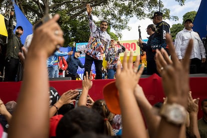 Nicolás Maduro at a campaign event, on July 16.