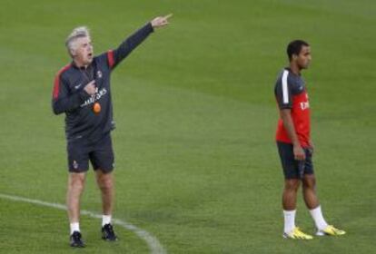 Ancelotti y Lucas Moura