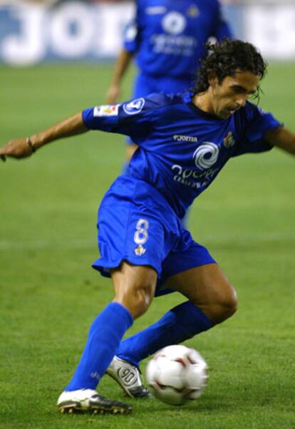 Gallardo en un partido con el Getafe.