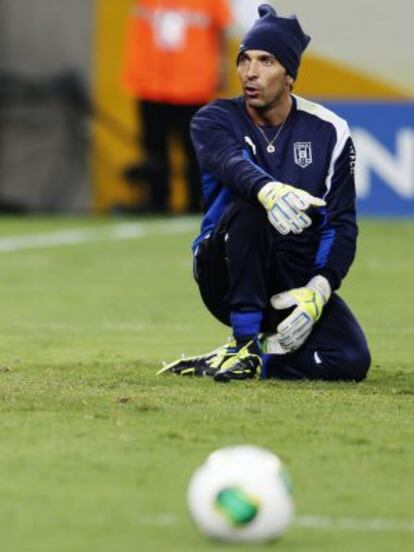 Buffon, en un entrenamiento.