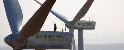 Aerogeneradores de Iberdrola en un parque eólico.