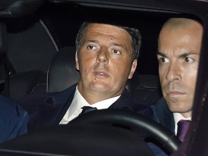 Matteo Renzi arriba al Palacio del Quirinal, a Roma.