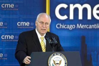 Dick Cheney, en la conferencia que pronunció ayer en Chicago.