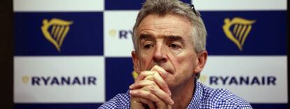 El presidente y consejero delegado de Ryanair, Michael O'Leary, ha presentado hoy los planes de la compañía en Madrid.