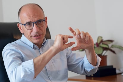 Enrico Letta, secretario del PD y ex primer ministro, durante la entrevista.