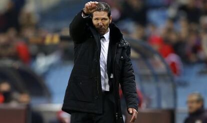 Simeone, en la ida contra el Kazan.