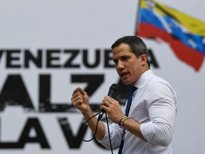 El líder opositor Juan Guaidó, durante un mitin en octubre del año pasado.