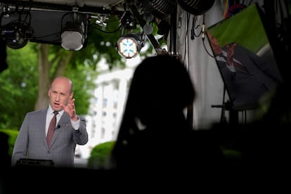 Stephen Miller durante una entrevista en la Casa Blanca, el 9 de mayo en Washington.