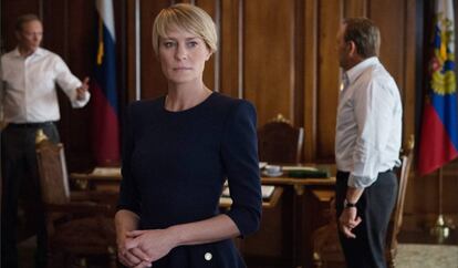 Robin Wright en una de las escenas de &#039;House of cards&#039;. 