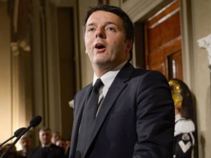 El primer ministro de Italia, Matteo Renzi, anuncia su su nuevo Gobierno, este viernes en Roma. 