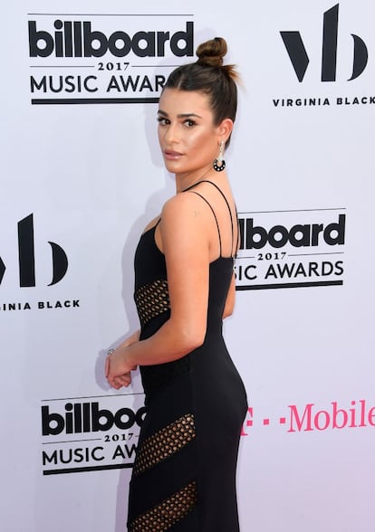 La actriz Lea Michele, conocida por su participación en series como 'Glee' y  'Screm Queens', a su llegada a los Billboard Music Awards.