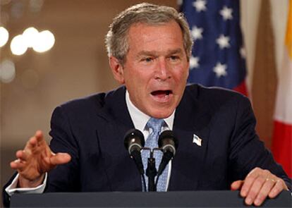 Bush, durante la conferencia de prensa de hoy en la Casa Blanca.