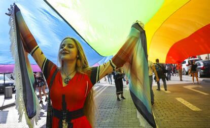 Marcha de apoyo al colectivo LGTBI, el pasado 18 de mayo en Cracovia.