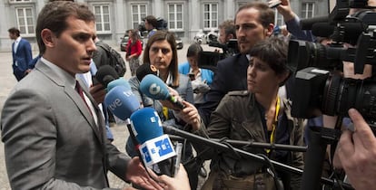 El líder de Ciudadanos, Albert Rivera, este martes en Bruselas.