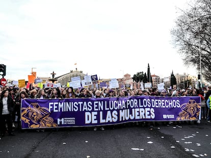 Manifestación del 8-M en contra de la 'ley trans'.