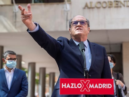El candidato del PSOE a la presidencia de la Comunidad de Madrid, Ángel Gabilondo, el lunes en Alcobendas.