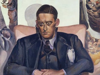 T. S. Eliot, segons el pintor Wyndham Lewis, en una obra a la Durban Art Gallery.