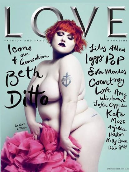 Beth Ditto en el primer número de la revista ‘Love’, en 2009.