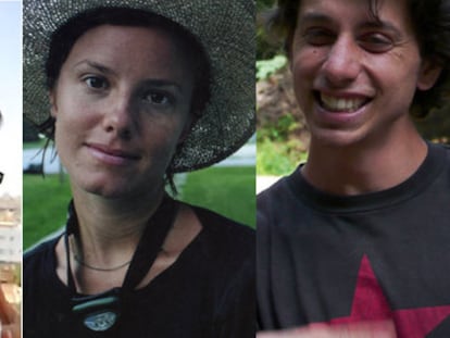 Foto de archivo de Shon Meckfessel, Sarah Shourd y Joshua Fattal, los tres senderistas estadounidenses detenidos en Irán
