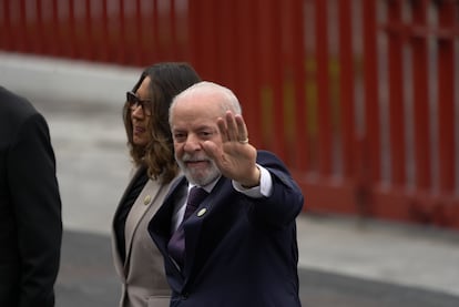 Luiz Inácio Lula da Silva, presidente de Brasil, llega a la Cámara de Diputados, este martes. 