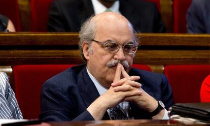 El consejero de Economía Andreu Mas-Colell, en el Parlament.