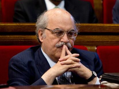 El consejero de Econom&iacute;a Andreu Mas-Colell, en el Parlament.