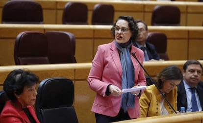 La ministra de Trabajo, Magdalena Valerio, en el Senado