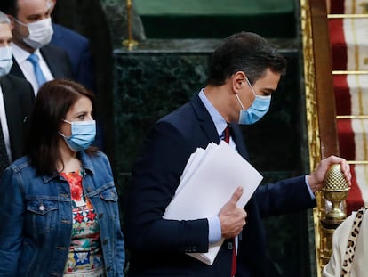 El presidente del Gobierno, Pedro Sánchez, en el Congreso de los Diputados.