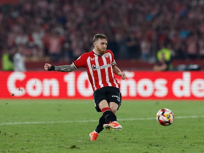 El capitán del Athletic Club, Iker Muniain, en la final de Copa.