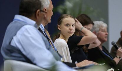 Greta Thunberg, este martes en la Cumbre del Clima.