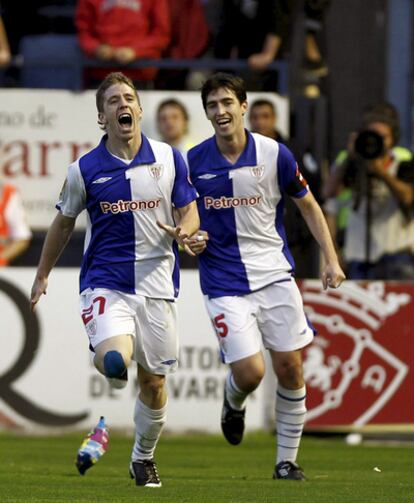 Muniain celebra su gol frente a Osasuna.