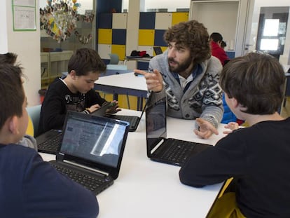 Una aula d'un centre concertat a Lleida.