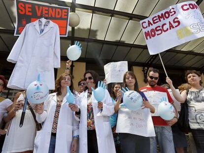 Protesta del Colectivo Carta por la Ciencia en Valencia en 2013, contra los recortes.