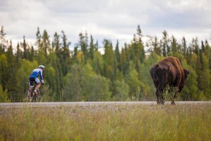 Mark Beaumont, durante su vuelta al mundo en bicicleta en 78 días